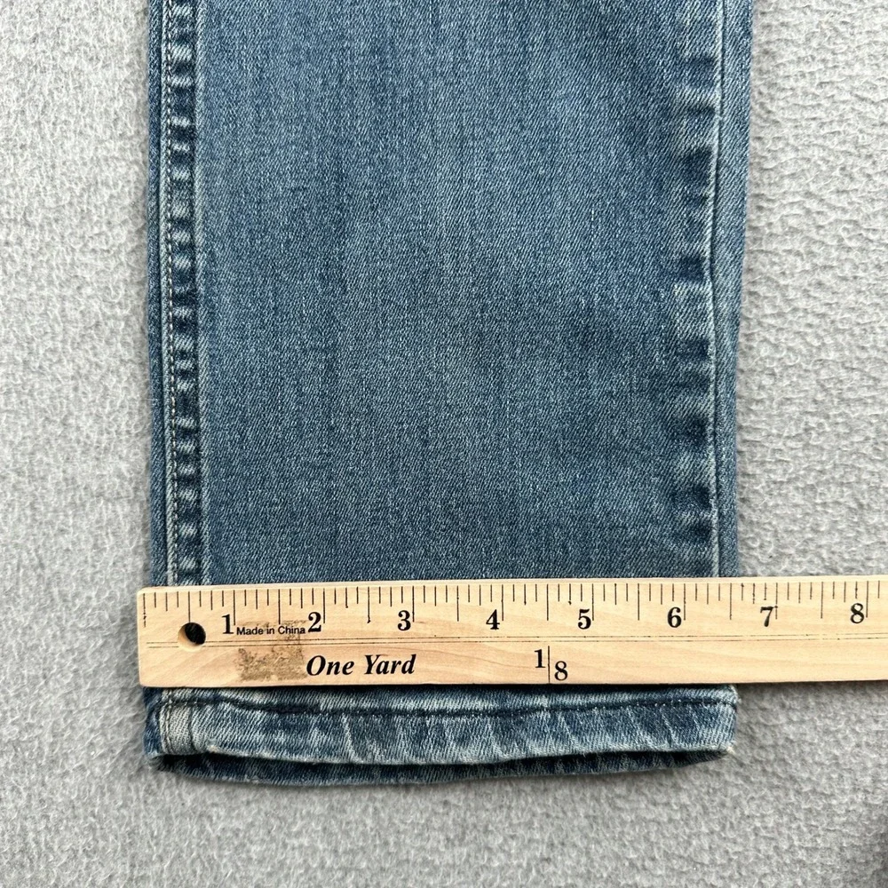 Levi's Jeans Womens 3 524 Too Superlow Blue Straight Leg Denim Distressed